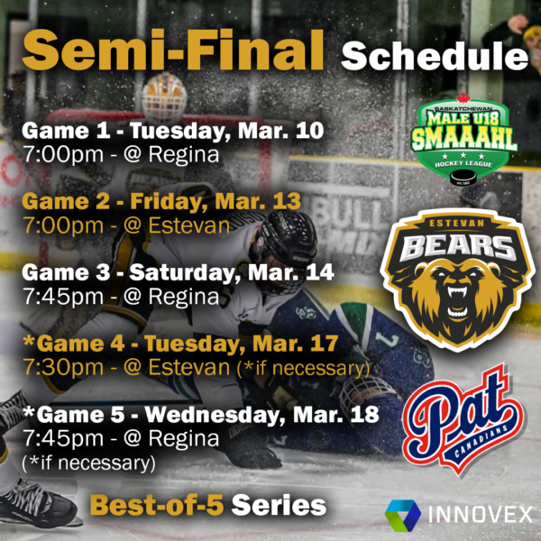 Semi-Final Dates Announced vs Regina Pat Canadians